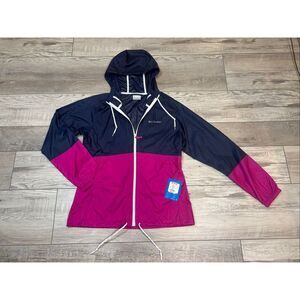 Columbia fuchsia and navy windbreaker jacket size S
